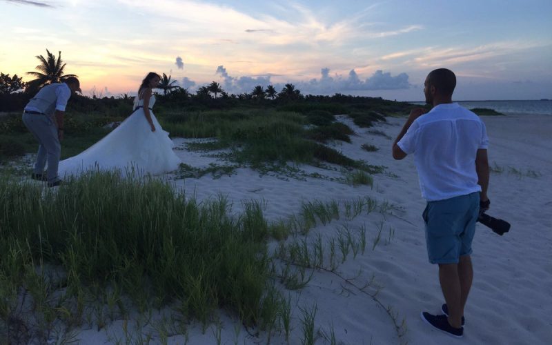 Behind the scenes when I was photographing destination weddings