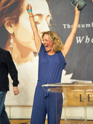 Lady winning a award, photographed by the yoga photographer