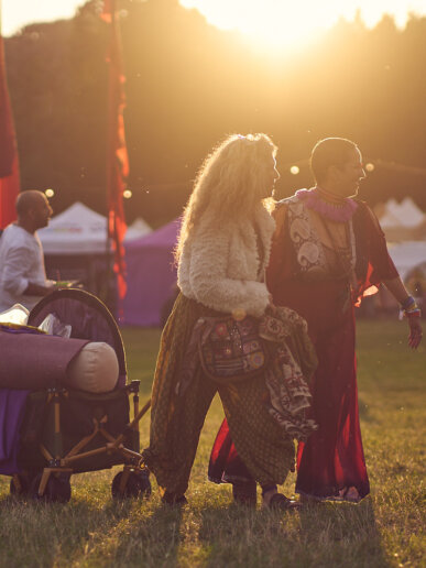 Sunset during a festival