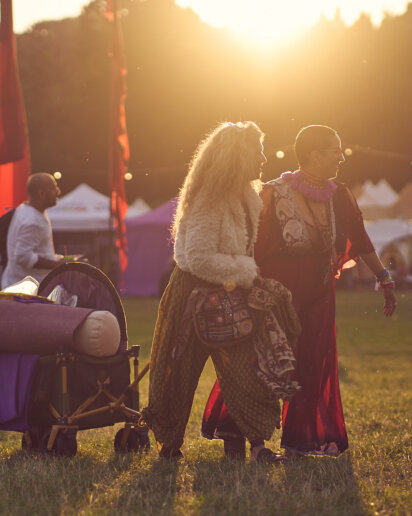 Sunset during a yoga festival
