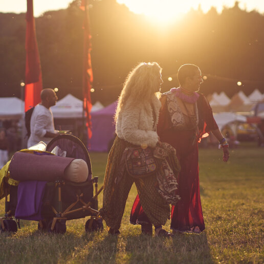 Sunset during a festival