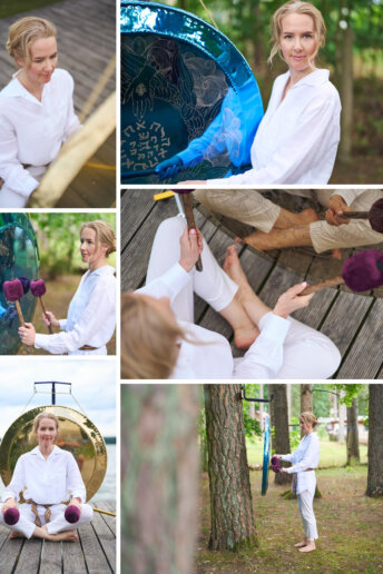 Wellness Instructor having a mini branding photoshoot during a retreat