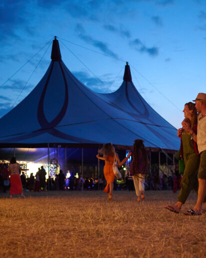 Chilled vibes at a yoga festival