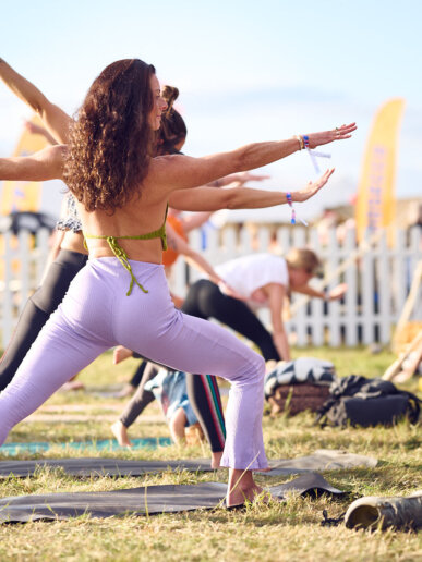 Yoga flow captured at a yoga festival