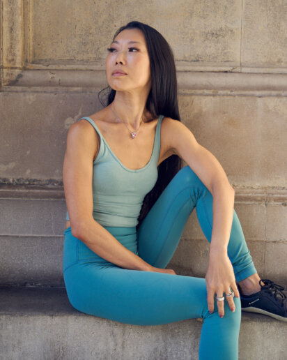 Yoga Teacher having a photoshoot in London