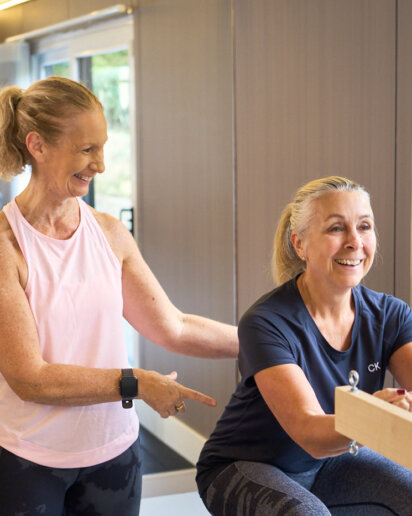 Teacher is demonstrating poses