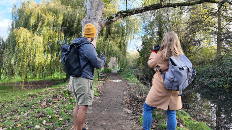 Demonstrating To the photography student how to see light and use leading lines 